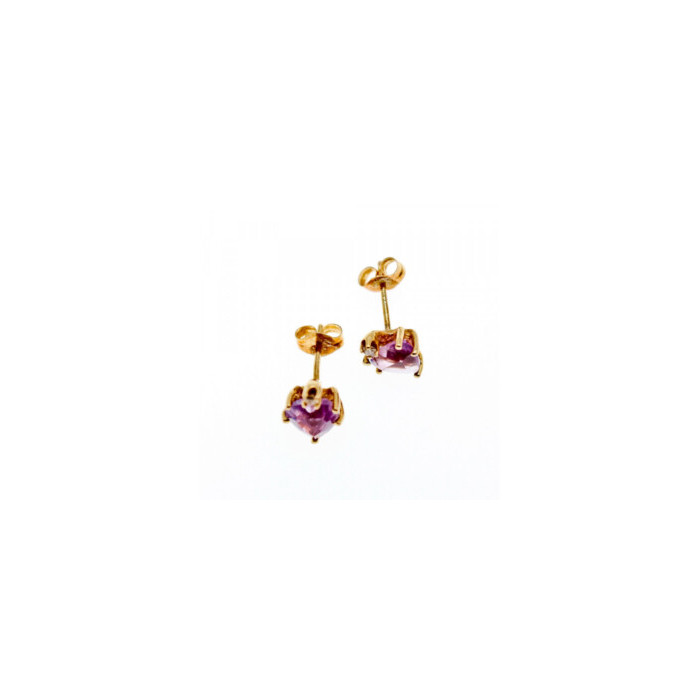 14K YELLOW GOLD AMETHYST & DIAMONDS 