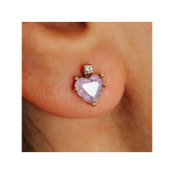 14K YELLOW GOLD AMETHYST & DIAMONDS 