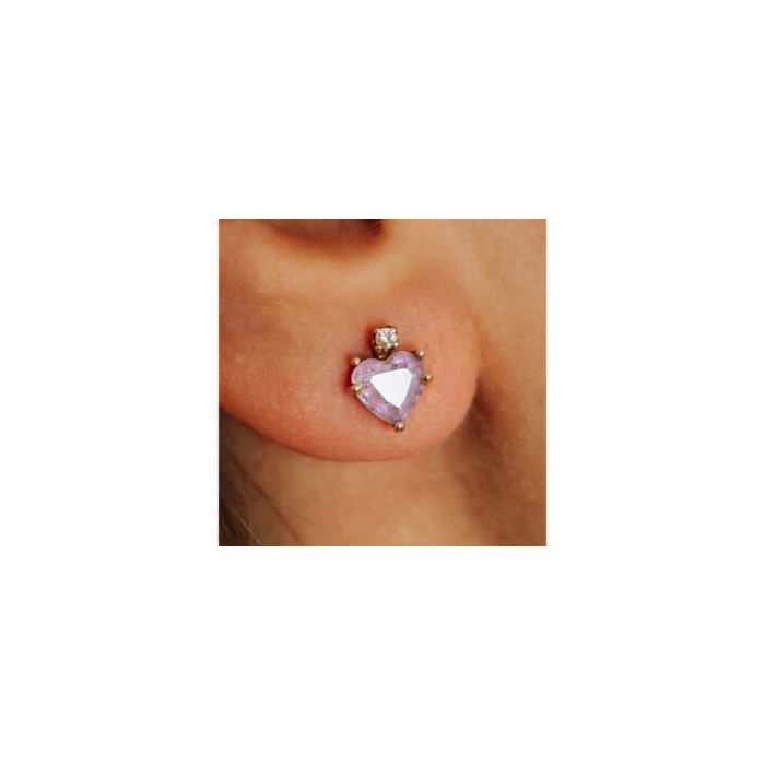 14K YELLOW GOLD AMETHYST & DIAMONDS 