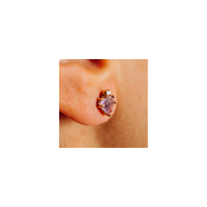 14K YELLOW GOLD AMETHYST & DIAMONDS 