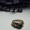 Vintage 925 Sterling Silver Black Enamel Face Ring Size 8