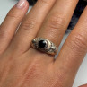 Vintage 925 Sterling Silver Black Enamel Face Ring Size 8