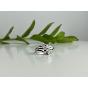 925 Sterling Silver White Topaz Ring Size 7