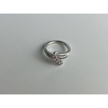 925 Sterling Silver White Topaz Ring Size 7