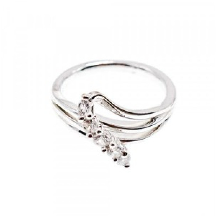 925 Sterling Silver White Topaz Ring Size 7