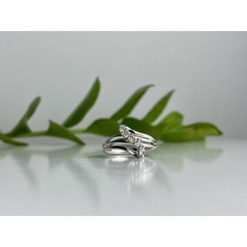 925 Sterling Silver White Topaz Ring Size 7