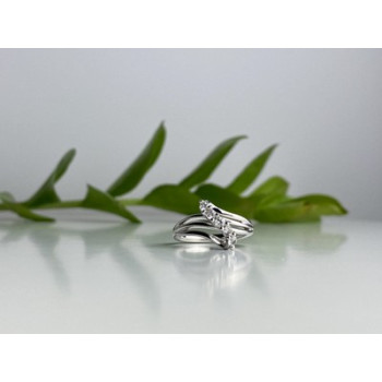 925 Sterling Silver White Topaz Ring Size 7