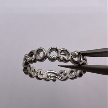 925 Sterling Silver Wave Band Ring Size 8