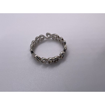 925 Sterling Silver Wave Band Ring Size 8
