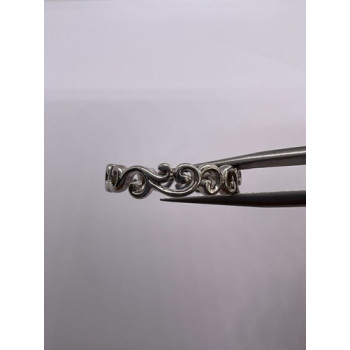 925 Sterling Silver Wave Band Ring Size 8