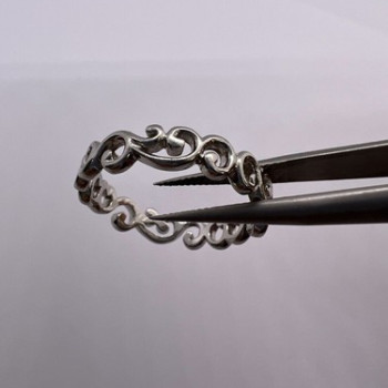925 Sterling Silver Wave Band Ring Size 8