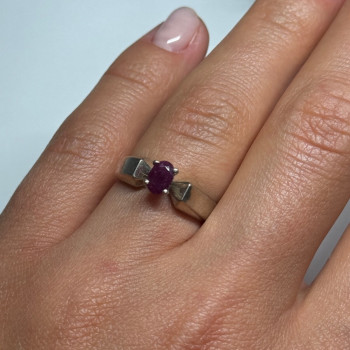 925 Sterling Silver Ruby Ring Size 6
