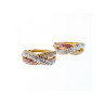 925 Sterling Silver Gold Plated Multicolor CZ Hoop Earrings