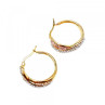 925 Sterling Silver Gold Plated Multicolor CZ Hoop Earrings