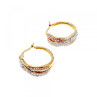 925 Sterling Silver Gold Plated Multicolor CZ Hoop Earrings