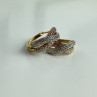 925 Sterling Silver Gold Plated Multicolor CZ Hoop Earrings