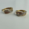 925 Sterling Silver Gold Plated Multicolor CZ Hoop Earrings
