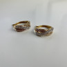 925 Sterling Silver Gold Plated Multicolor CZ Hoop Earrings