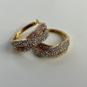 925 Sterling Silver Gold Plated Multicolor CZ Hoop Earrings