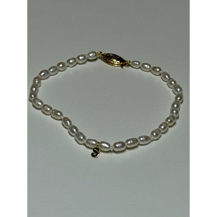 14K YELLOW GOLD BRACELET FRESHWATER PEARLS SIZE 7