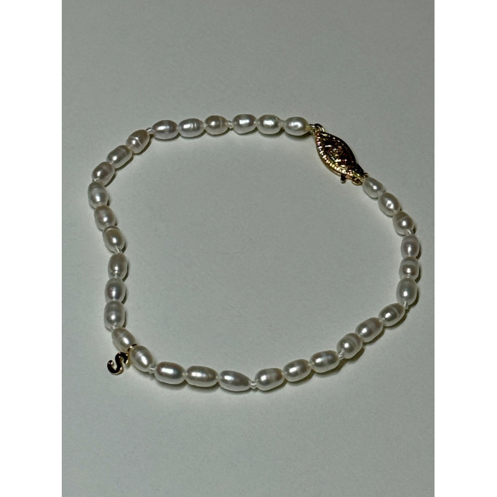 14K YELLOW GOLD BRACELET FRESHWATER PEARLS SIZE 7