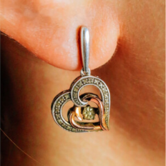 925 Sterling Silver With Gold Inlays 