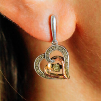925 Sterling Silver With Gold Inlays 