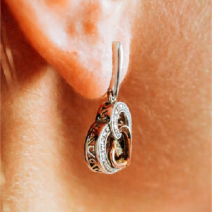 925 Sterling Silver With Gold Inlays 