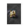 925 Sterling Silver Gold Plated Multi Gemstones Ring Size 6.5