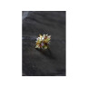 925 Sterling Silver Gold Plated Multi Gemstones Ring Size 6.5