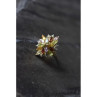 925 Sterling Silver Gold Plated Multi Gemstones Ring Size 6.5