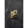 925 Sterling Silver Gold Plated Multi Gemstones Ring Size 6.5
