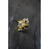 925 Sterling Silver Gold Plated Multi Gemstones Ring Size 6.5