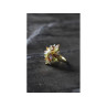 925 Sterling Silver Gold Plated Multi Gemstones Ring Size 6.5