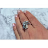 925 Sterling Silver Blue Spinel Ring Size 8