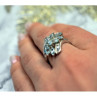 925 Sterling Silver Blue Spinel Ring Size 8