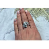925 Sterling Silver Blue Spinel Ring Size 8