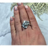 925 Sterling Silver Blue Spinel Ring Size 8