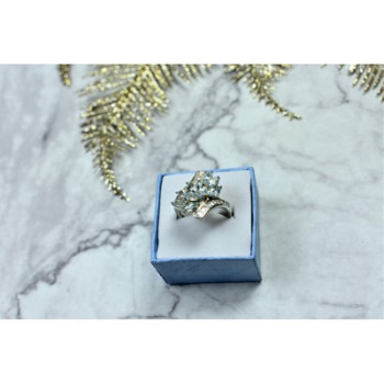 925 Sterling Silver Blue Spinel Ring Size 8