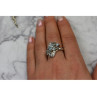925 Sterling Silver Blue Spinel Ring Size 8