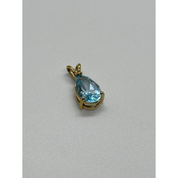 925 STERLING SILVER GOLD PLATED TOPAZ PENDANT LENGTH 21 mm