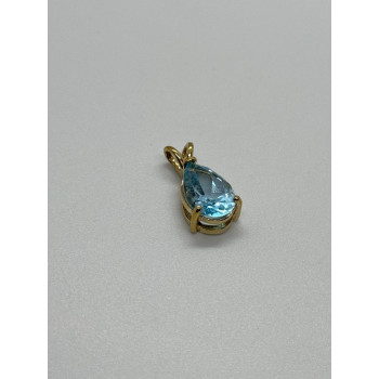 925 STERLING SILVER GOLD PLATED TOPAZ PENDANT LENGTH 21 mm