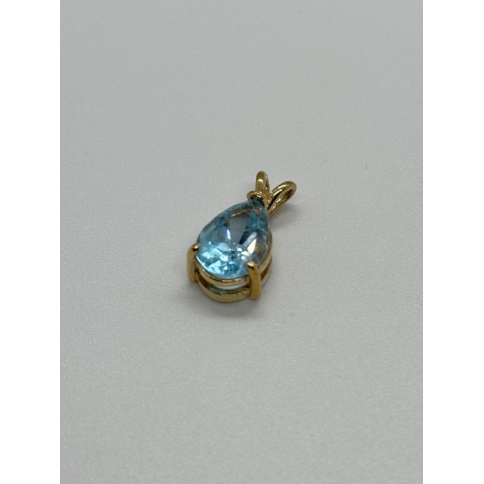 925 STERLING SILVER GOLD PLATED TOPAZ PENDANT LENGTH 21 mm