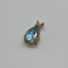 925 Sterling Silver Gold Plated Topaz Pendant Length 21 mm
