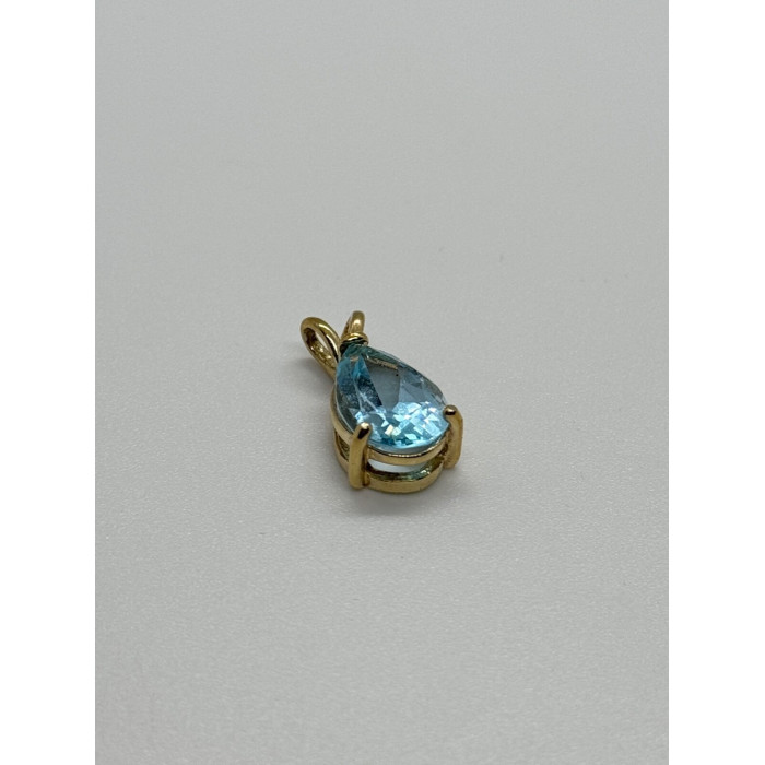 925 STERLING SILVER GOLD PLATED TOPAZ PENDANT LENGTH 21 mm