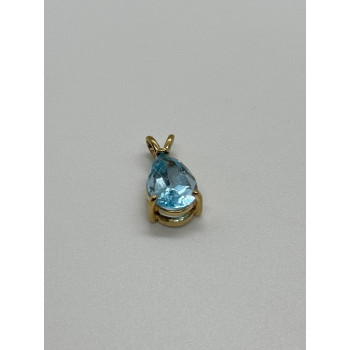 925 STERLING SILVER GOLD PLATED TOPAZ PENDANT LENGTH 21 mm