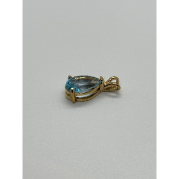 925 STERLING SILVER GOLD PLATED TOPAZ PENDANT LENGTH 21 mm