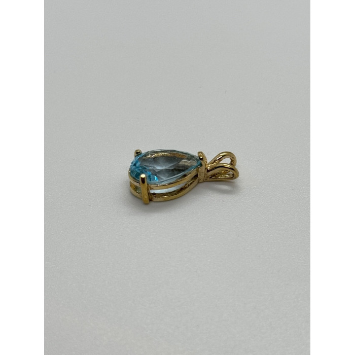 925 STERLING SILVER GOLD PLATED TOPAZ PENDANT LENGTH 21 mm