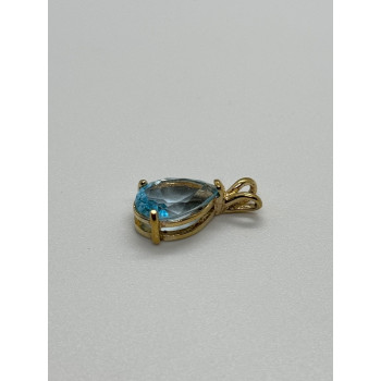 925 STERLING SILVER GOLD PLATED TOPAZ PENDANT LENGTH 21 mm