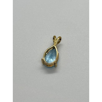 925 STERLING SILVER GOLD PLATED TOPAZ PENDANT LENGTH 21 mm